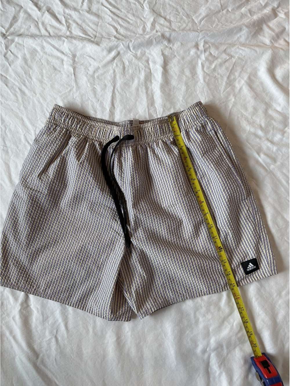Adidas Men's Striped Athletic Shorts with Mesh Lining